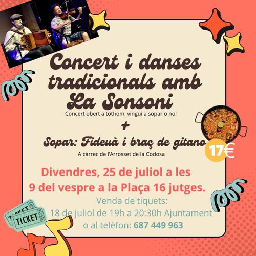Concert de La Sonsoni + sopar